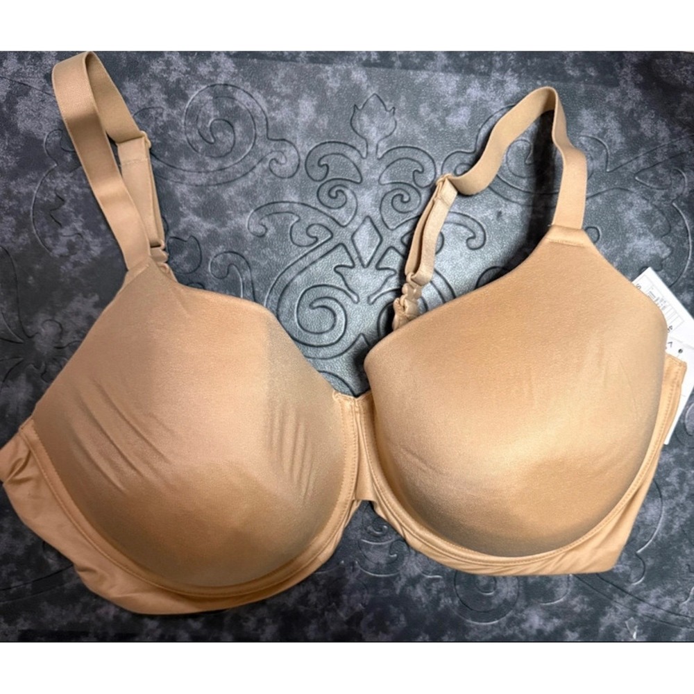 Auden Lightly Lined Full Coverage T-Shirt Bra Beige 46DD NWT